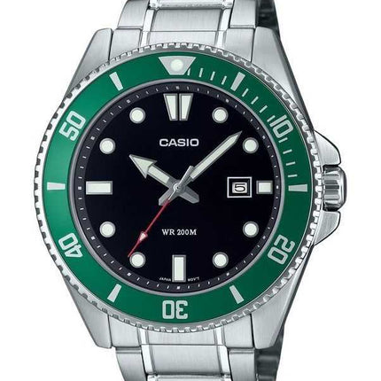 Orologio da uomo Casio Standard Analogico Acciaio Inossidabile Quadrante Nero Quarzo MDV-107D-3 200M