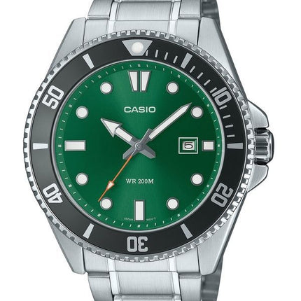 Orologio da uomo Casio Standard Analogico Acciaio Inossidabile Quadrante Verde Quarzo MDV-107D-3A2V 200M
