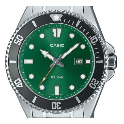 Orologio da uomo Casio Standard Analogico Acciaio Inossidabile Quadrante Verde Quarzo MDV-107D-3A2V 200M