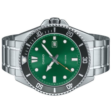 Orologio da uomo Casio Standard Analogico Acciaio Inossidabile Quadrante Verde Quarzo MDV-107D-3A2V 200M