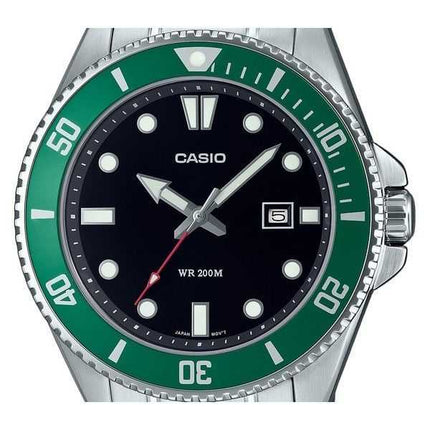 Orologio da uomo Casio Standard Analogico Acciaio Inossidabile Quadrante Nero Quarzo MDV-107D-3 200M
