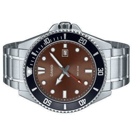 Orologio da uomo Casio Standard Analogico in acciaio inossidabile con quadrante marrone al quarzo MDV-107D-5AV 200M