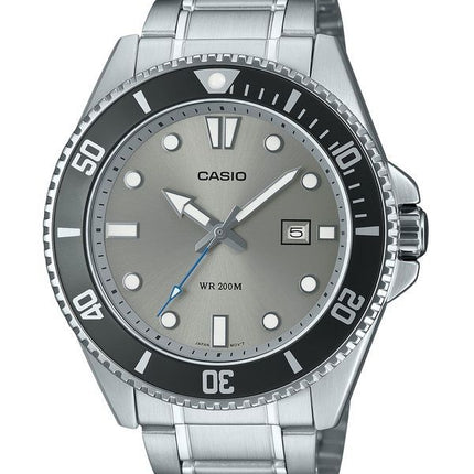Orologio da uomo Casio Standard Analogico in acciaio inossidabile con quadrante grigio al quarzo MDV-107D-8AV 200M
