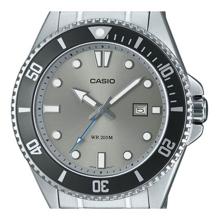 Orologio da uomo Casio Standard Analogico in acciaio inossidabile con quadrante grigio al quarzo MDV-107D-8AV 200M