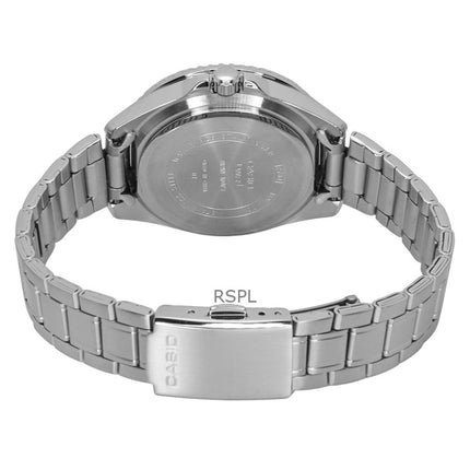 Casio Standard Analog Pepsi Bezel Acciaio inossidabile Quadrante nero Quarzo Orologio da uomo MDV-10D-1A3