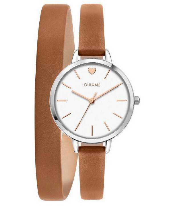 Oui & Me Petite Amourette quadrante bianco cinturino in pelle quarzo ME010005 orologio da donna