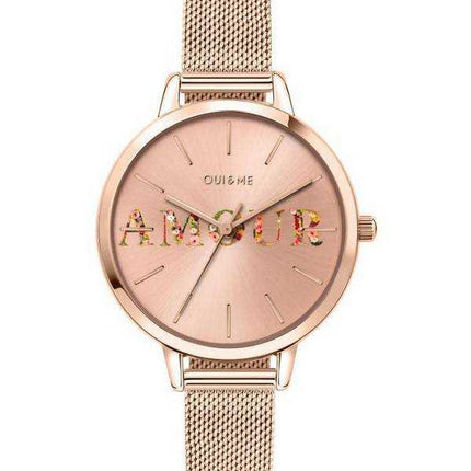 Oui & Me Fleurette Orologio da donna al quarzo in acciaio inossidabile tono oro rosa ME010043