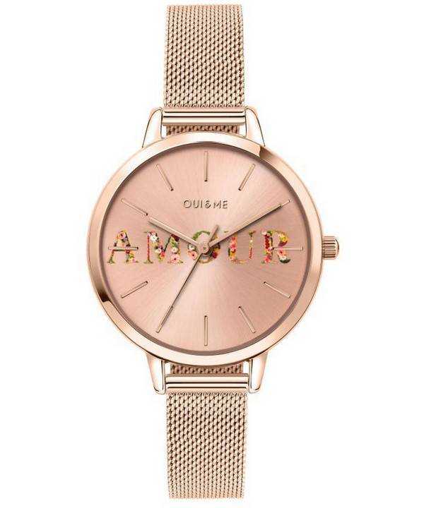 Oui & Me Fleurette Orologio da donna al quarzo in acciaio inossidabile tono oro rosa ME010043