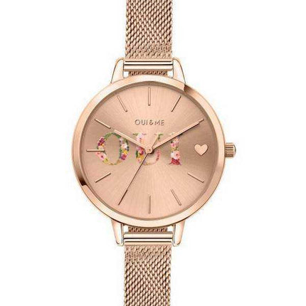 Oui & Me Petite Fleurette Orologio da donna al quarzo in acciaio inossidabile tono oro rosa ME010044