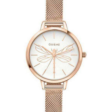 Oui & Me Petite Amourette quadrante bianco in acciaio inossidabile tono oro rosa quarzo ME010046 Orologio da donna