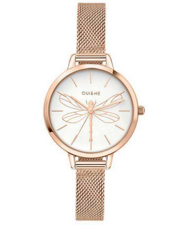 Oui & Me Petite Amourette quadrante bianco in acciaio inossidabile tono oro rosa quarzo ME010046 Orologio da donna