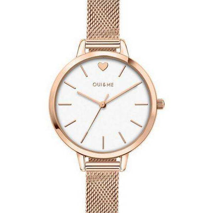Orologio da donna Oui & Me Petite Amourette quadrante bianco tono oro rosa in acciaio inossidabile ME010051