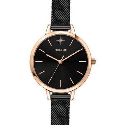 Orologio da donna Oui & Me Petite Amourette quadrante nero in acciaio inossidabile al quarzo ME010055