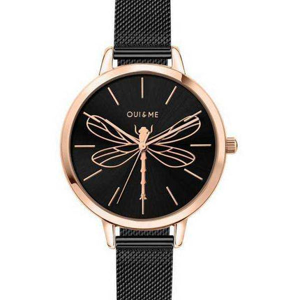 Orologio da donna Oui & Me Amourette quadrante nero in acciaio inossidabile al quarzo ME010070