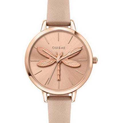 Oui & Me Amourette Rose Gold Sunray quadrante cinturino in pelle quarzo ME010100 orologio da donna
