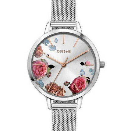 Oui & Me Fleurette Orologio da donna con quadrante argentato in acciaio inossidabile ME010104
