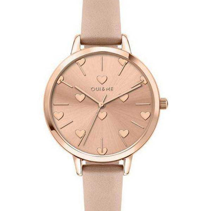 Oui & Me Petite Amourette Rose Gold Sunray quadrante cinturino in pelle quarzo ME010106 orologio da donna