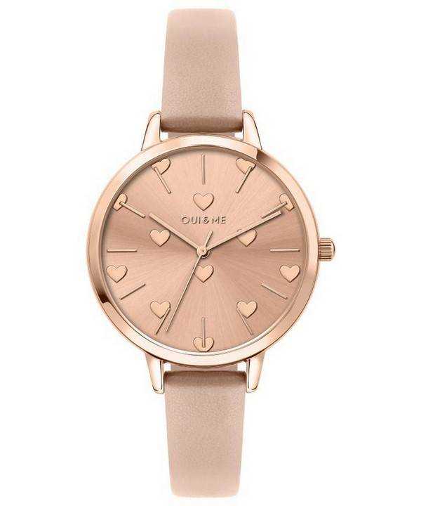 Oui & Me Petite Amourette Rose Gold Sunray quadrante cinturino in pelle quarzo ME010106 orologio da donna