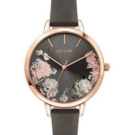 Orologio da donna Oui & Me Grande Fleurette quadrante grigio scuro con cinturino in pelle al quarzo ME010107