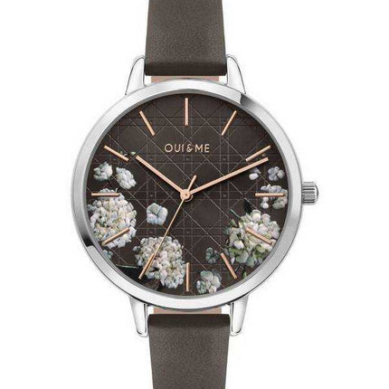 Orologio da donna Oui & Me Grande Fleurette quadrante grigio scuro con cinturino in pelle al quarzo ME010110