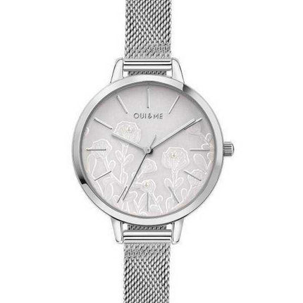 Oui & Me Petite Fleurette Orologio da donna con quadrante argentato in acciaio inossidabile al quarzo ME010127
