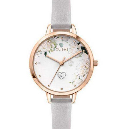 Oui & Me Petite Fleurette quadrante bianco opaco cinturino in pelle quarzo ME010139 orologio da donna