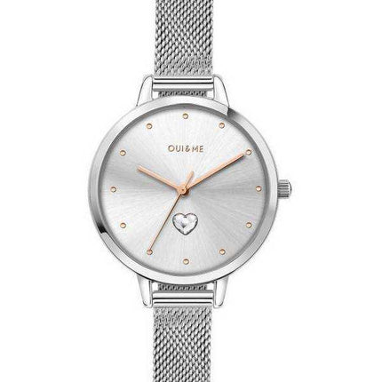 Oui & Me Petite Amourette Silver Sunray Quadrante Acciaio inossidabile Mesh Quartz ME010140 Orologio da donna