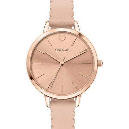 Orologio da donna Oui & Me Amourette in oro rosa con quadrante lucido cinturino in pelle al quarzo ME010144