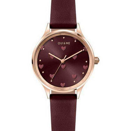 Oui & Me Bichette Borgogna Sunray Dial Cinturino in pelle Quarzo ME010170 Orologio da donna
