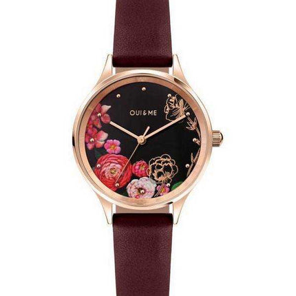Oui & Me Minette quadrante nero cinturino in pelle quarzo ME010173 orologio da donna