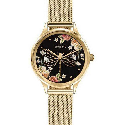 Orologio da donna Oui & Me Bichette quadrante nero in acciaio inossidabile tono oro ME010178