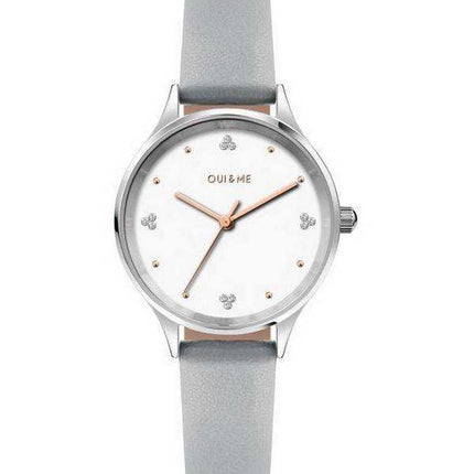 Oui & Me Bichette Crystal Accents quadrante bianco cinturino in pelle quarzo ME010181 orologio da donna