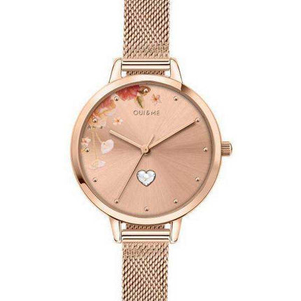 Oui & Me Petite Fleurette Orologio da donna al quarzo in acciaio inossidabile tono oro rosa ME010193