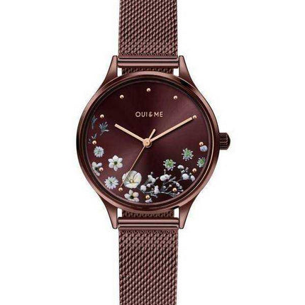 Oui & Me Minette Borgogna Sunray Quadrante in acciaio inossidabile Quarzo ME010197 Orologio da donna