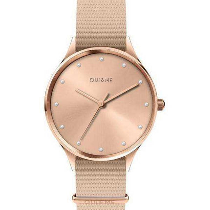 Oui & Me Petite Bichette Orologio da donna in oro rosa con quadrante Sunray cinturino in nylon al quarzo ME010201