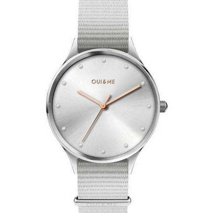Orologio da donna Oui & Me Petite Bichette quadrante argentato Sunray con cinturino in nylon al quarzo ME010202