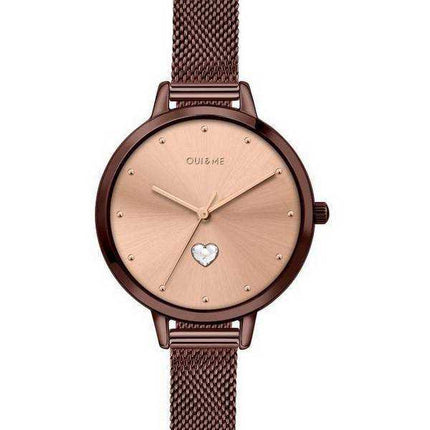 Oui & Me Petite Amourette Orologio da donna al quarzo in acciaio inossidabile con quadrante Sunray in oro rosa ME010221