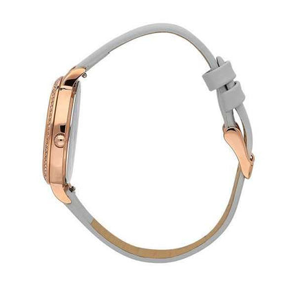 Oui & Me Amourette accenti di cristallo cinturino in pelle quadrante argento quarzo ME010289 orologio da donna con bracciale