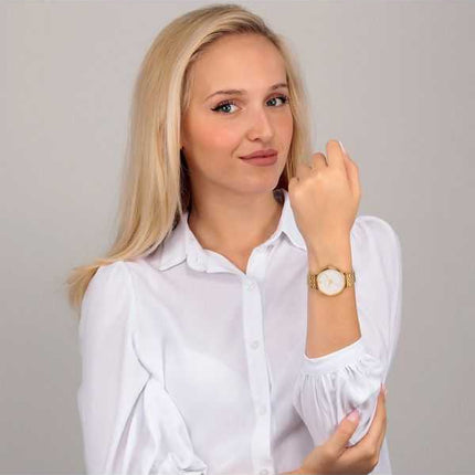 Oui & Me Etoile orologio da donna in acciaio inossidabile tono oro quadrante bianco al quarzo ME010295