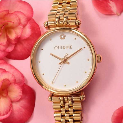 Oui & Me Etoile orologio da donna in acciaio inossidabile tono oro quadrante bianco al quarzo ME010295