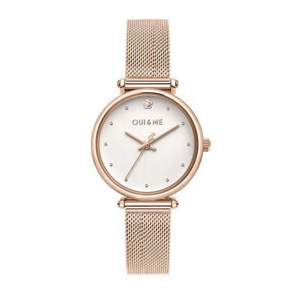 Oui & Me Etoile orologio da donna in acciaio inossidabile oro rosa quadrante bianco al quarzo ME010297