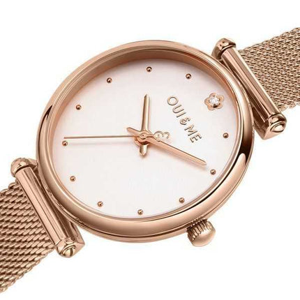 Oui & Me Etoile orologio da donna in acciaio inossidabile oro rosa quadrante bianco al quarzo ME010297