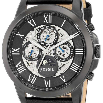 Orologio da uomo con quadrante nero in scheletro automatico Fossil Grant ME3028