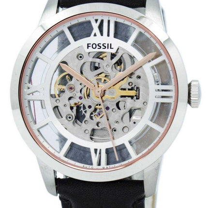 Fossil Townsman Automatic Skeleton Dial Orologio da uomo in pelle nera ME3041