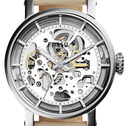 Fossil Original Boyfriend Automatic Skeleton Dial Beige Leather ME3069 - Orologio da donna