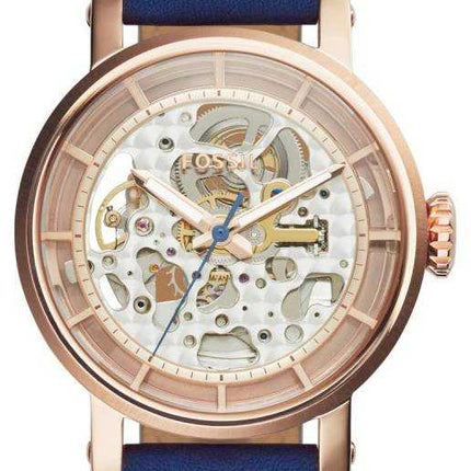 Orologio da donna con cinturino in pelle blu fidanzato originale Fossil ME3086