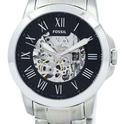 Orologio da uomo Fossil Grant Automatic Black Skeleton Dial ME3103