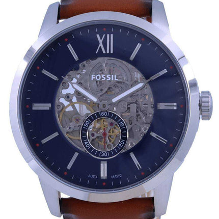 Orologio da uomo automatico in pelle con quadrante scheletrato Fossil Townsman ME3154