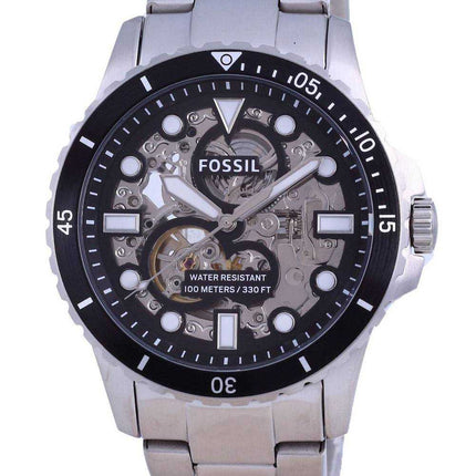 Fossil FB-01 Orologio da uomo automatico ME3190 100M con quadrante nero a cuore aperto