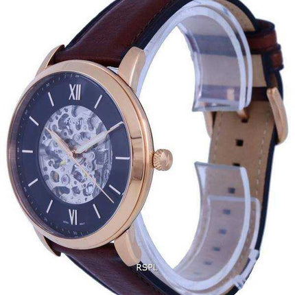 Fossil Neutra Skeleton Leather quadrante nero automatico ME3195 orologio da uomo